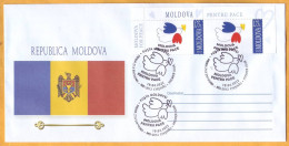 2022  Moldova Moldavie  Private FDC „MOLDOVA FOR PEACE” Ukraine - Correo Postal
