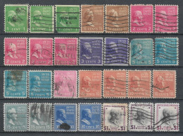 1938-1954 USA Presidential Issue Set Of 28 Used Stamps (Scott # 804-807,811,814,815,820,830,832) - Gebraucht