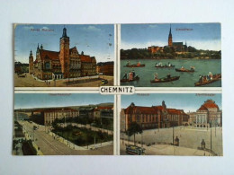 1 Ansichtskarte: Chemnitz. Neues Rathaus - Schloßteich - Hauptbahnhof - Museum - Stadttheater Von (Chemnitz) - Non Classés