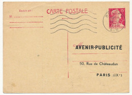 FRANCE - CP 15 Marianne De Muller Repiquage "Avenir Publicité - Voyagée OMEC Belley (Ain) - 18/11/1958 - Cartes Postales Repiquages (avant 1995)