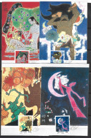 CHINE. N°2845-50 De 1987 Sur 6 Cartes Maximums. Contes De La Chine Ancienne/Tir à L'arc. - Fairy Tales, Popular Stories & Legends