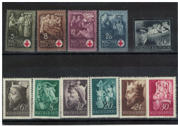 Hungary 1942 TWO FULL SET MLH - MNH - Unused Stamps