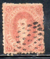 ARGENTINA 1867 BERNARDINO RIVADAVIA PERF 11 1/2 5c USED USATO OBLITERE' - Usati