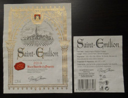 Etiquette Vin  Saint Emilion 2013 - Other & Unclassified