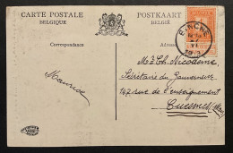 Carte Postale Affr. OBP 108 - 1c - BINCHE - Tarif Carte Postale < 5 Mots - 1912 Pellens