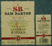 06 / Etiquette Whisky SB Sam Barton Canadian Whisky Elan - Whisky