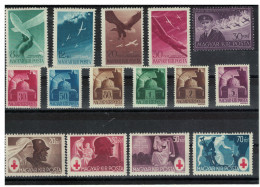 Hungary 1943 - 44 Three Full Set MLH - Unused Stamps