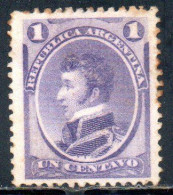 ARGENTINA 1873 GENERAL ANTONIO G. BALCARCE 1c MH - Neufs