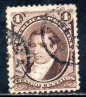 ARGENTINA 1873 MARIANO MORENO 4c USED USADO OBLITERE' - Used Stamps