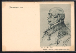 AK Friedrichsruh, Seitenportrait Bismarcks  - Personajes Históricos