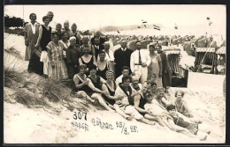 Foto-AK Göhren, Grosse Gruppe Am Strand, 1926  - Fashion