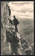 AK Rax, Bergsteiger Am Malersteig  - Alpinisme