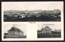 AK Malgersdorf, Mineralwerk Pfirsching, Schulhaus, Gesamtansicht  - Mines