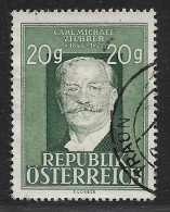 Österreich 1948: ANK 864 Plf II O Carl Michael Ziehrer, Gindl- Plattenfehler "heller Fleck Im Rahmen" (450 Punkte) - Oblitérés