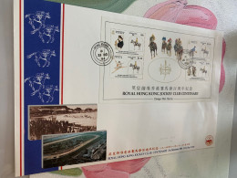 Hong Kong Stamp Horse Racing Jovkey Club  1984China Philatelic Association FDC - Lettres & Documents