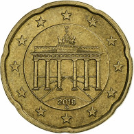 République Fédérale Allemande, 20 Euro Cent, 2019, Karlsruhe, TTB+, Laiton - Germania