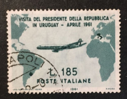 1961 - Italia - Visita Del Presidente Gronchi In Uruguay - Lire 185 - Usato - A1 - 1961-70: Oblitérés