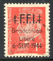 REF 086 > FRANCE LIBERATION BRIANCON < N° 4 < 1fr Pétain Ø < Oblitéré > Cote 35 € - Libération