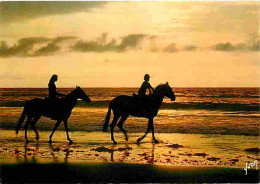 Animaux - Chevaux - Fort Mahon Plage - Les Cavaliers Au Crépuscule - Coucher De Soleil - CPM - Voir Scans Recto-Verso - Horses