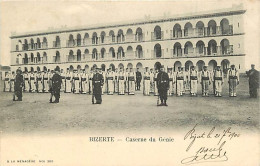 Tunisie - Bizerte - Caserne Du Génie - Animée - Militaria - CPA - Oblitération Ronde De 1904 - Voir Scans Recto-Verso - Tunisia