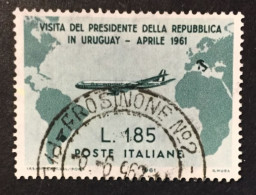 1961 - Italia - Visita Del Presidente Gronchi In Uruguay - Lire 185 - Usato - A1 - 1961-70: Afgestempeld