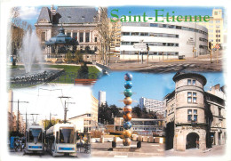 SAINT ETIENNE Place Jean Jaures Et Prefecture Chambre De Commerce Et D Industrie Le Tramway 7(scan Recto-verso)MC2433 - Saint Etienne