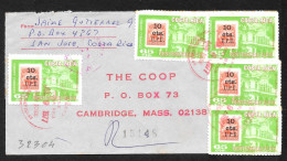 Costa Rica: Raccomandata, Registered, Recommandè, Francobolli Su Francobolli, Stamps On Stamps, Timbres Sur Timbres - Briefmarken Auf Briefmarken