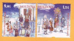 2015 Moldova Moldavie Moldau Winter Customs And Traditions. Christmas. New Year 2v Mint - Kerstmis