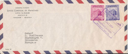 Venezuela Air Mail Bank Cover Sent To Denmark 7-10-1954 - Venezuela