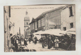 CPA GUICHEN (Ille Et Vilaine) - La Grande Rue Et La Halle Un Jour De Marché - Altri & Non Classificati