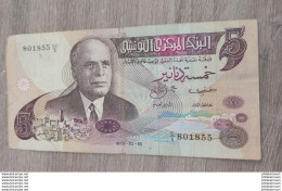 Billet De 5 Dinars 15 10 1973 Qui A  Circulé - Tusesië