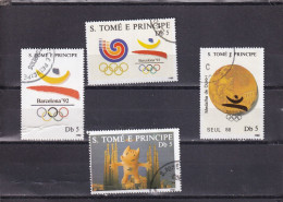 LI03 Sao Tome And Principe 1988 Sports-Olympic Games-Seoul-Football World Cup - Sommer 1988: Seoul