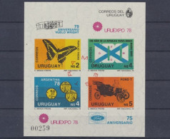 Uruguay, Fußball, MiNr. Block 40 B, Muestra Aufdruck, Postfrisch - Uruguay