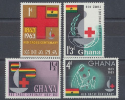 Ghana, MiNr. 145-148 A, Rotes Kreuz, Postfrisch - Ghana (1957-...)