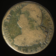  France, Louis XVI, 2 Sols (François), 1792 - An 4, Metz, Bronze, B+ (F),
KM#603.2, G.25 - 1791-1792 Constitución 