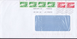 France LA POSTE 2016 Cover Lettre Sabine 4-Stripe 4-Sided Perf. (Mi. 2105 A) & Pair 2-sided Perf. (Mi. 2172 Cw) - 1977-1981 Sabine De Gandon