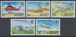 Alderney, Flugzeuge, MiNr. 18-22, Postfrisch - Alderney