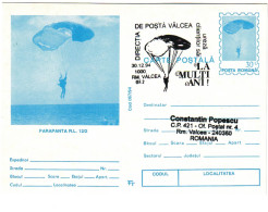 IP 94 - 067 PARACHUTTING, Romania - Stationery - Used - 1994 - Entiers Postaux