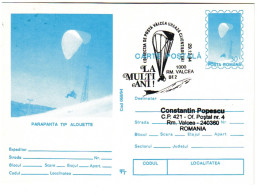 IP 94 - 068 PARACHUTTING, Romania - Stationery - Used - 1994 - Entiers Postaux