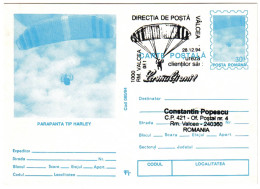 IP 94 - 080a PARACHUTTING, Romania - Stationery - Used - 1994 - Entiers Postaux