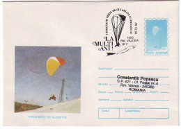 IP 94 - 0100 PARACHUTTING, Romania - Stationery - Used - 1994 - Entiers Postaux