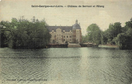 St Georges Sur Loire * Château De Serrant Et L'étang * Cpa Toilée Colorisée - Andere & Zonder Classificatie