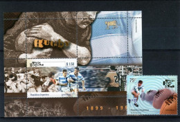 Argentina 1999, 100th Rugby Union, 1val+BF - Unused Stamps