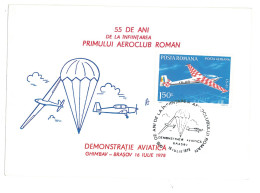 COV 47 - 341 PARACHUTTING, AVIATION, Romania - Cover - Used - 1978 - Fallschirmspringen