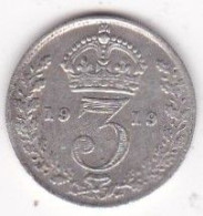 Grande Bretagne. 3 Pence 1919 . George VI, En Argent , KM# 813, Superbe - F. 3 Pence