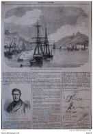 Jules Coignet, Paysagiste - Vue D'Oporto, Tête De La Ligne Des Chemins De Fer Portugais - Page Original 1860 - Documenti Storici