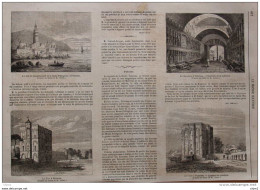 La Zisa De Palerme - La Cuba à Palerme - La Sepultura à Palerme (Palermo) - Le Mont Pellegrino - Page Original 1860 - Documenti Storici