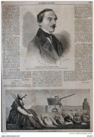 M. Massimo D'Azeglio, Gouverneur De Milan - "la Cuisine", Tableau De M. Hamon - Page Original 1860 - Documenti Storici