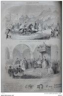 Othon Ier, Roi De Grèce Et La Reine Amélie Dans La Cathédrale D'Athènes - Page Original 1860 - Historische Dokumente