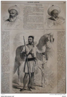 Riffain De La Suite Du Kalifa Muley-Abbas - Chef De La Garde Noire De L'empereur Du Maroc - Page Original 1860 - Historische Dokumente